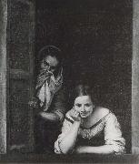 Bartolome Esteban Murillo Two Women at the window Sweden oil painting artist